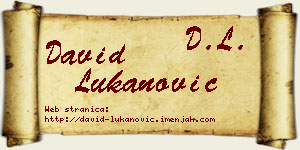 David Lukanović vizit kartica
